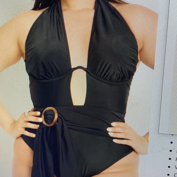 Twist Halter Swimsuit - Picture 2 of 4